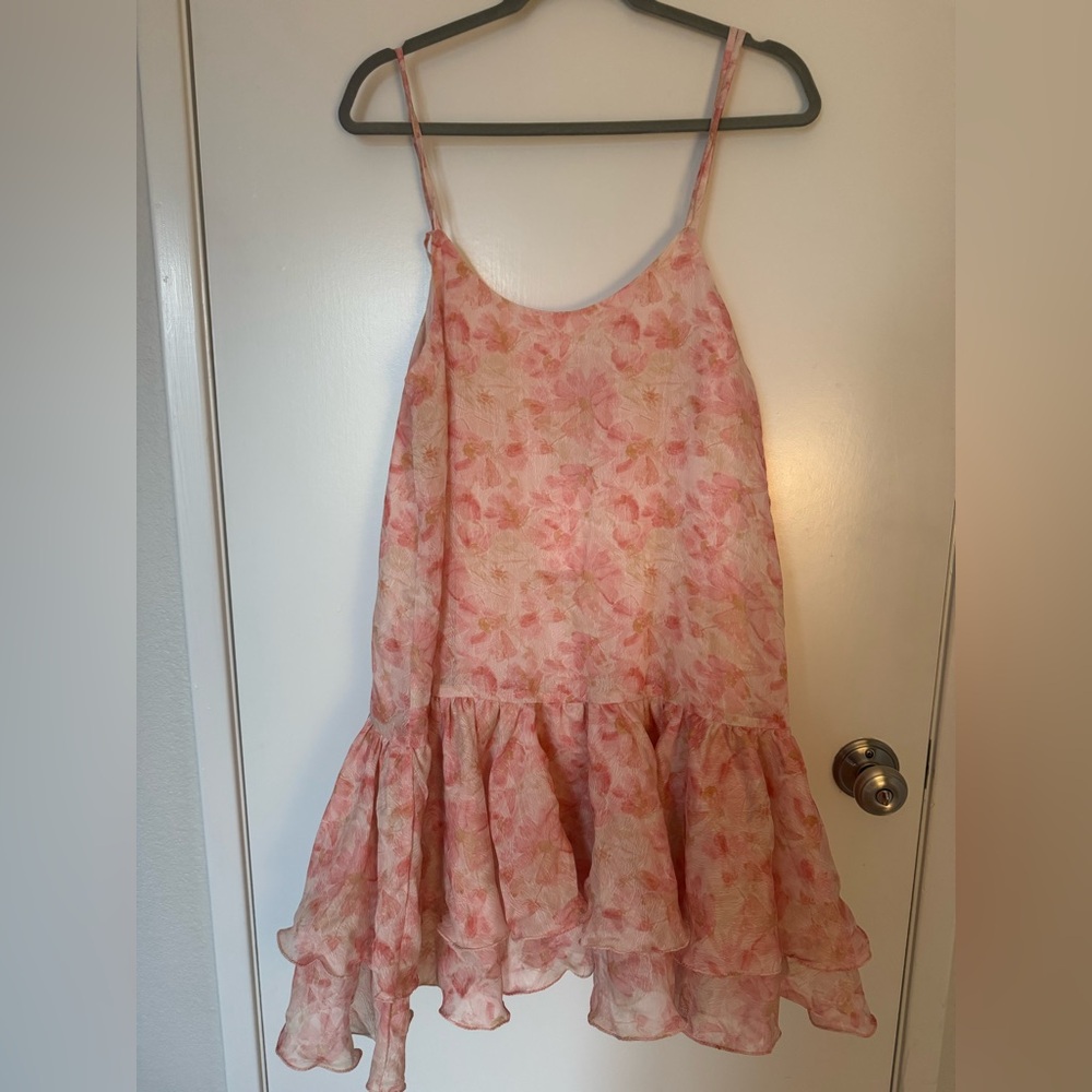 NWT Lulus En Saison Pink Floral Dress